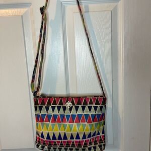 Kate Spade multi color multi color geometric prints fabric crossbody bag